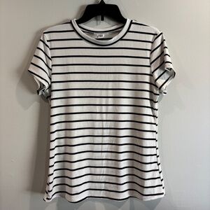 Striped Short Sleeve Tee Casual Layering Essential XL Minimalist Top
